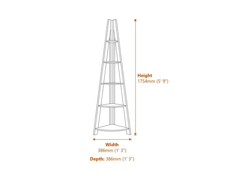 Bookcases & Shelving Dimensions Diagram