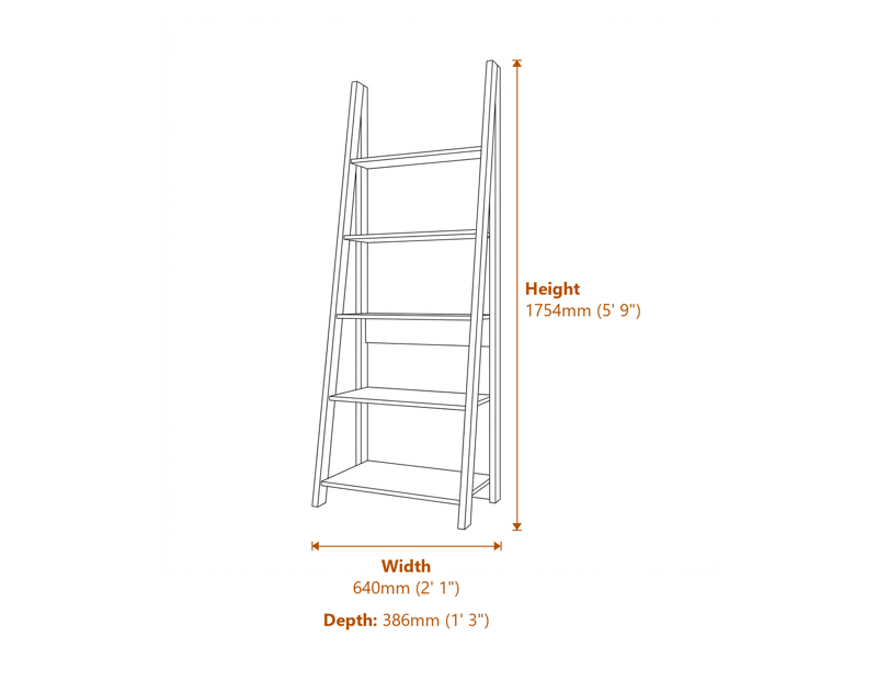 Bookcases & Shelving Dimensions Diagram