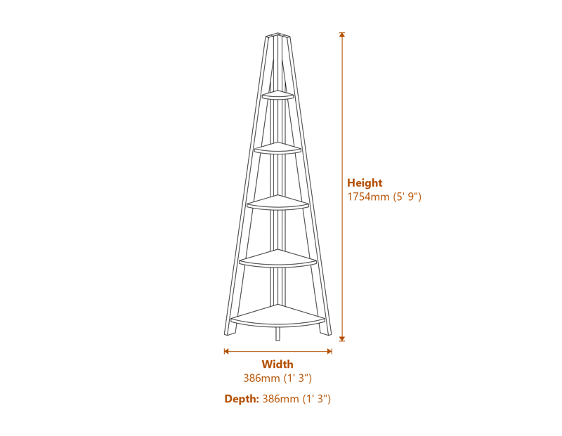 Bookcases & Shelving Dimensions Diagram