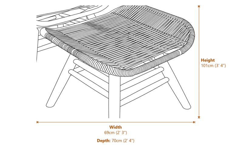 Armchairs Dimensions Diagram