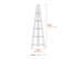 Tiva Corner Ladder Shelving White 1 Pack Dimensions Diagram