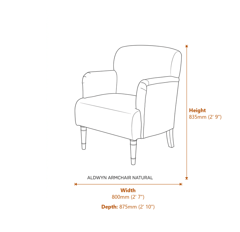 Armchairs Dimensions Diagram