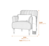 Aldwyn Armchair Carbon Stripe Dimensions Diagram