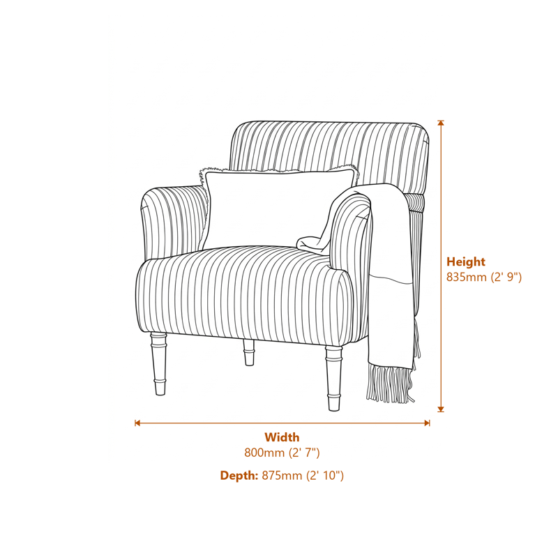 Armchairs Dimensions Diagram