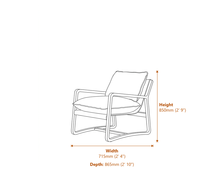 Armchairs Dimensions Diagram