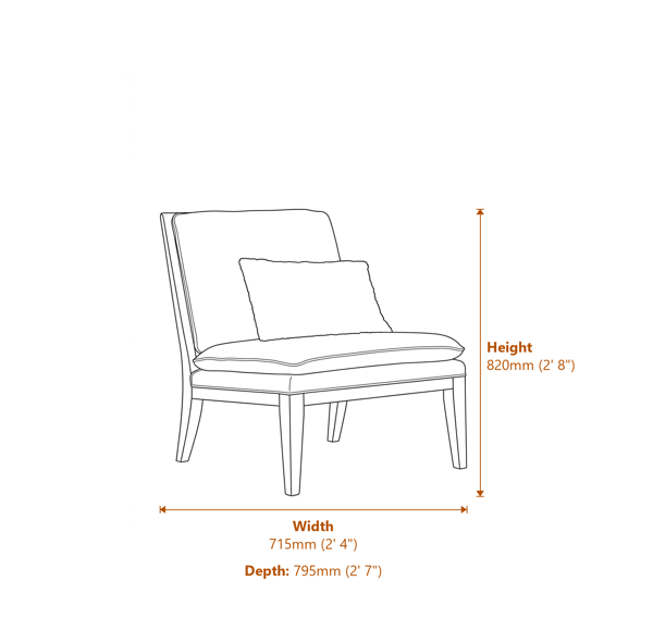 Farmoor Occasional Chair Natural Dimensions Diagram