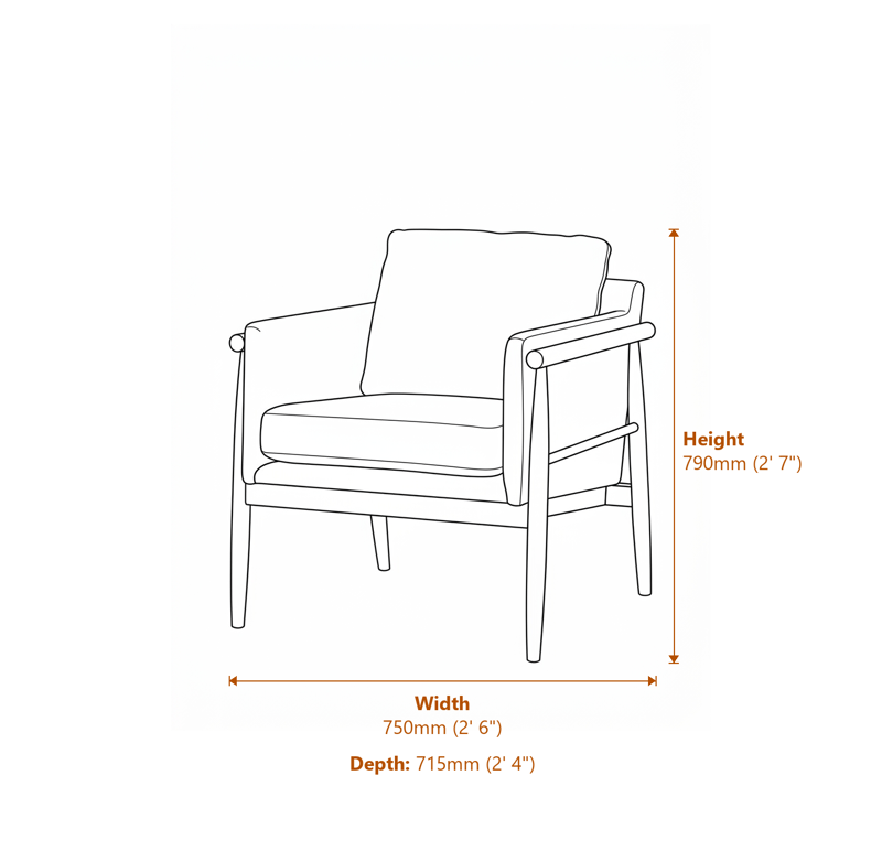 Armchairs Dimensions Diagram