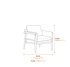 Kennington Armchair Olive Green Dimensions Diagram