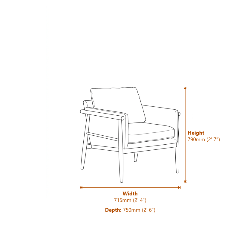 Armchairs Dimensions Diagram