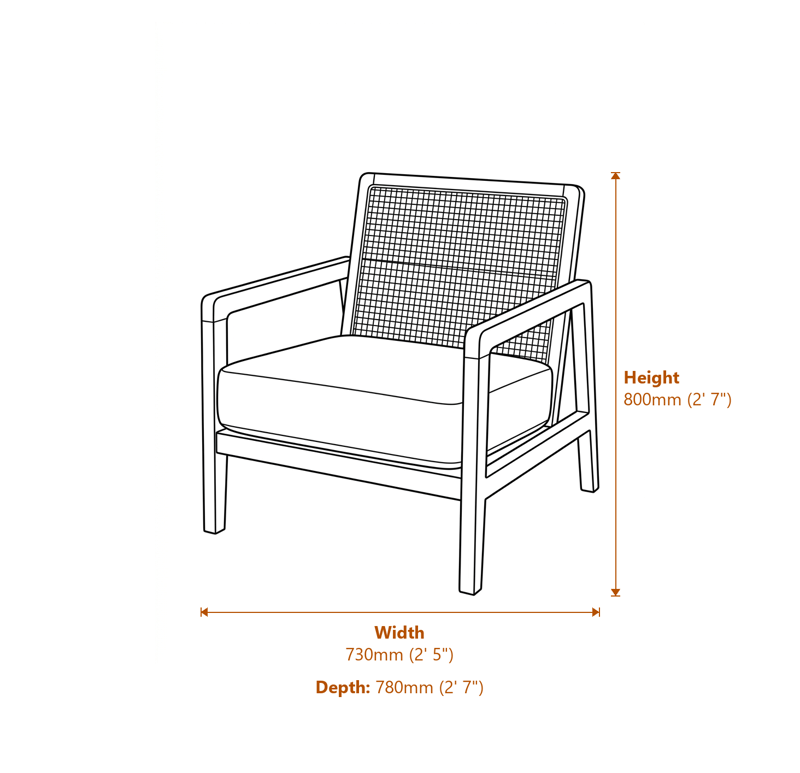 Armchairs Dimensions Diagram