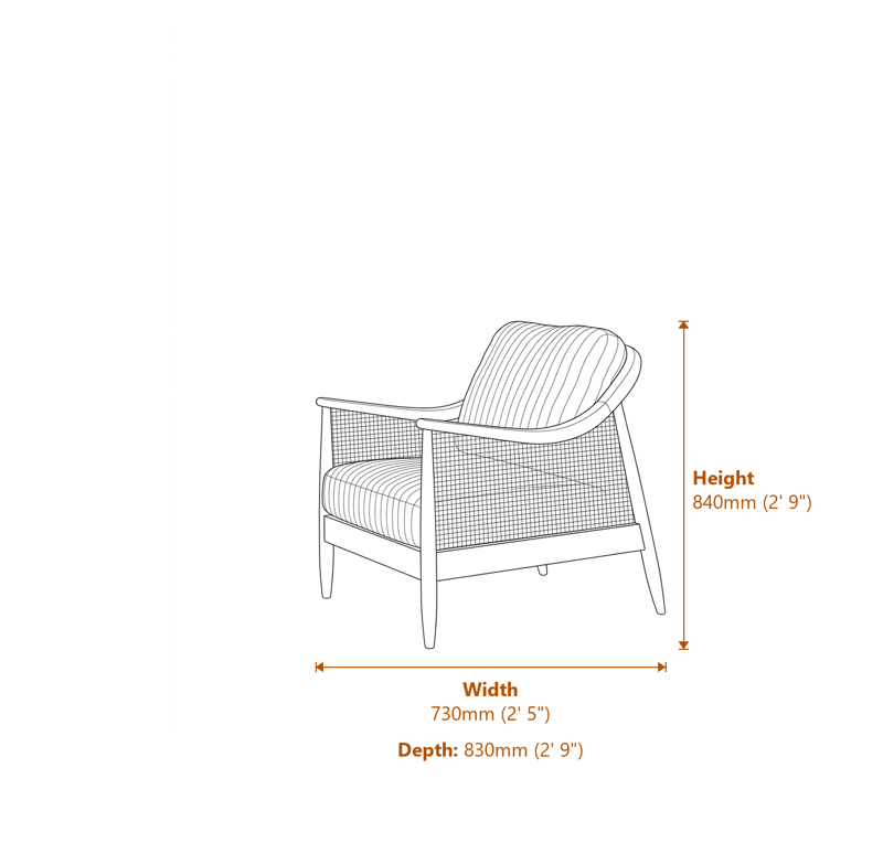 Armchairs Dimensions Diagram