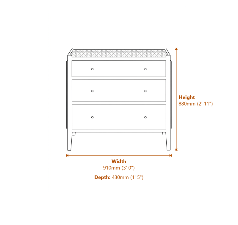Chests of Drawers Dimensions Diagram