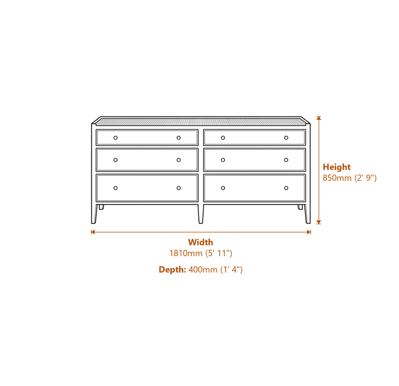 Chests of Drawers Dimensions Diagram
