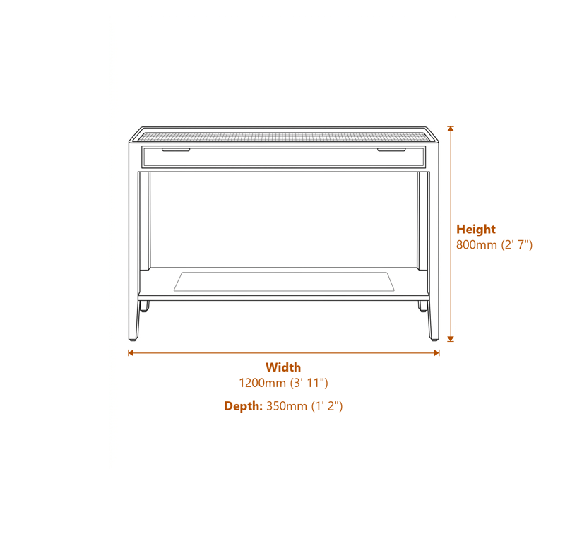 Side & Console Tables Dimensions Diagram
