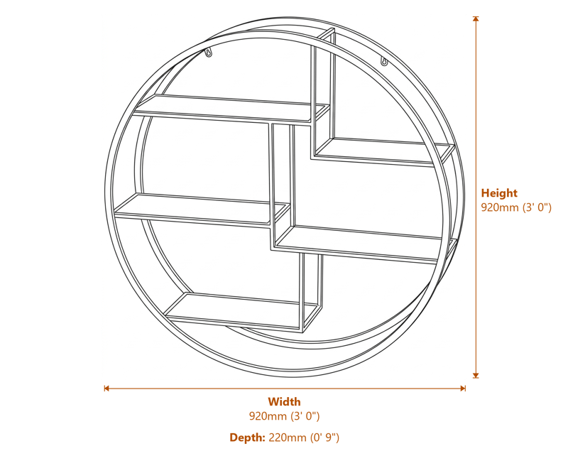 Bookcases & Shelving Dimensions Diagram