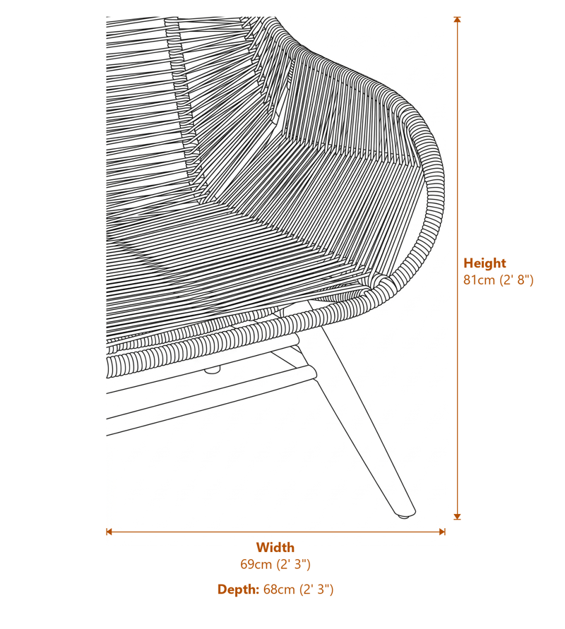 Armchairs Dimensions Diagram