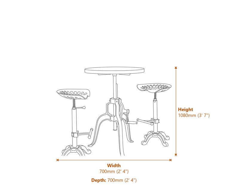 Side & Console Tables Dimensions Diagram