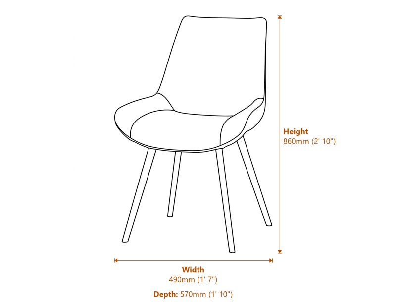 Dining Chairs Dimensions Diagram