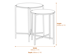 Set Of 2 Gold And Black Marble Tables Dimensions Diagram