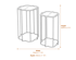 Quarter Foil Mirrored Set Of Two Side Tables Dimensions Diagram
