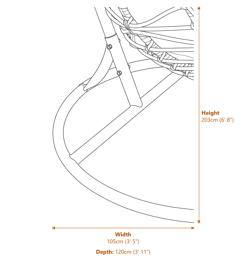 Garden Sofas & Chairs Dimensions Diagram