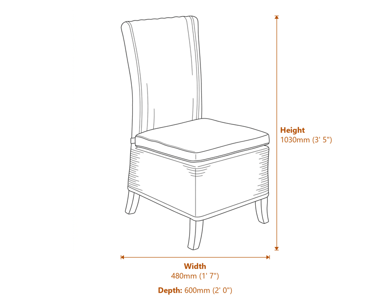 Dining Chairs Dimensions Diagram