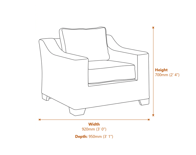 Armchairs Dimensions Diagram