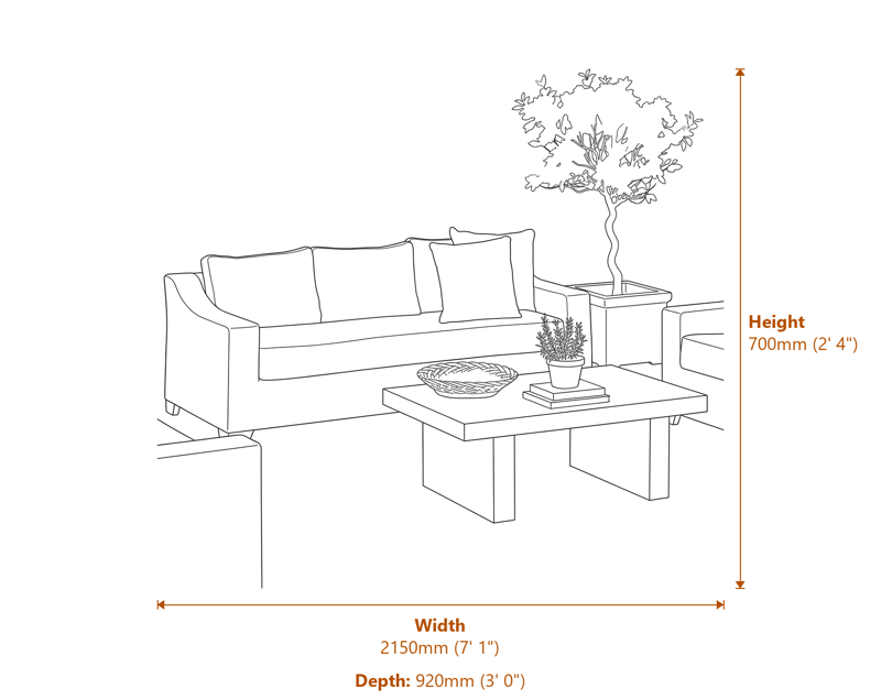 Armchairs Dimensions Diagram