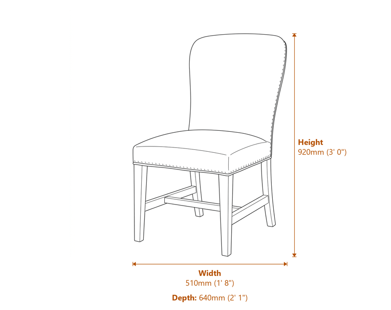 Dining Chairs Dimensions Diagram