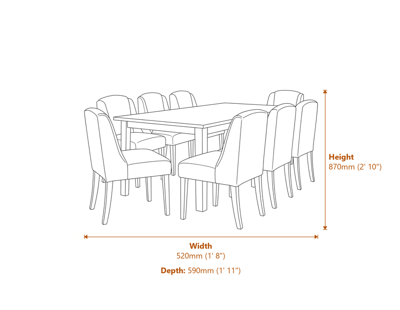 Dining Chairs Dimensions Diagram