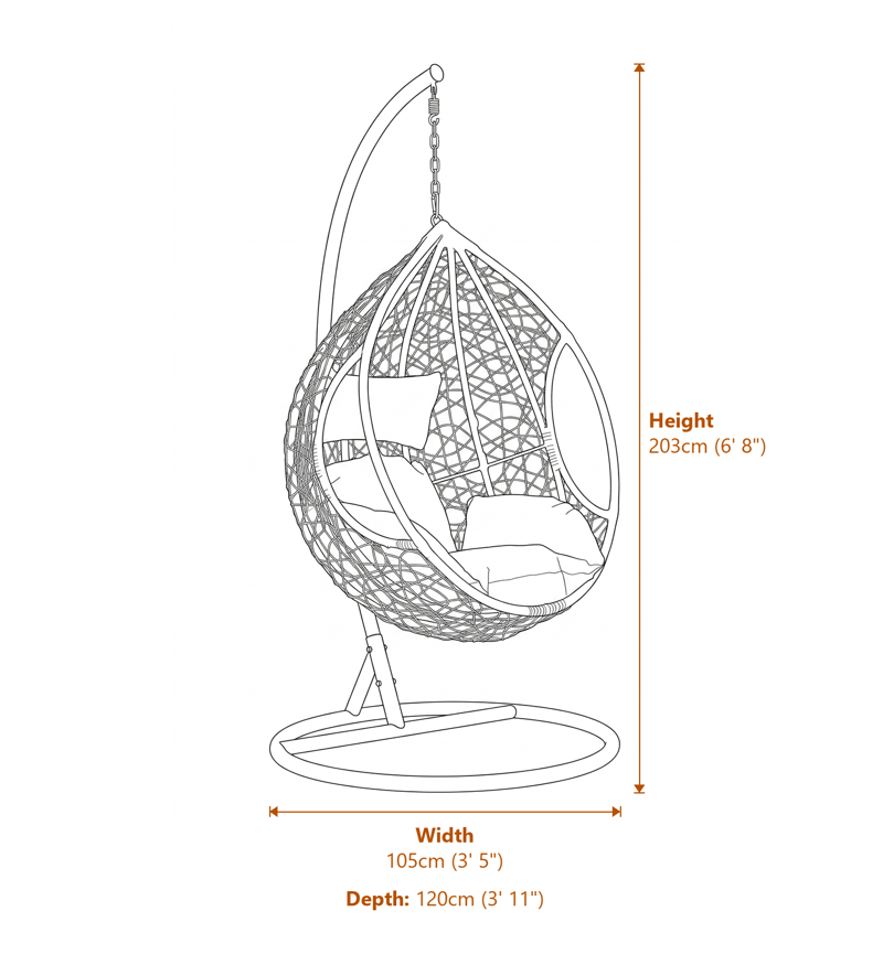 Garden Sofas & Chairs Dimensions Diagram