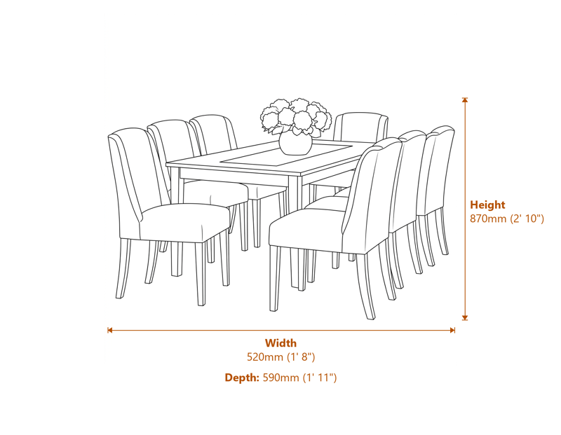 Dining Chairs Dimensions Diagram