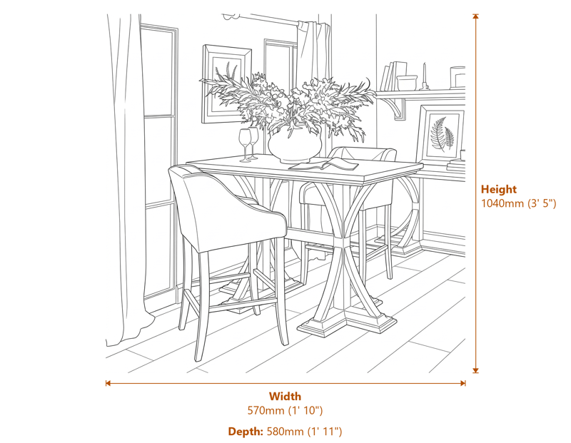 Bar Stools Dimensions Diagram
