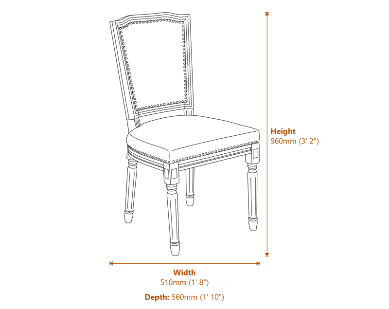 Dining Chairs Dimensions Diagram
