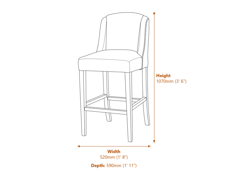 Bar Stools Dimensions Diagram