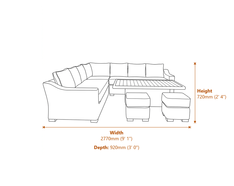 Armchairs Dimensions Diagram