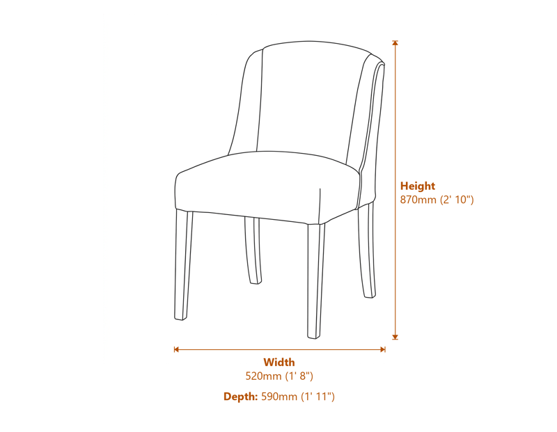 Dining Chairs Dimensions Diagram