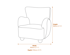 Greige Hui Large Arm Chair Dimensions Diagram