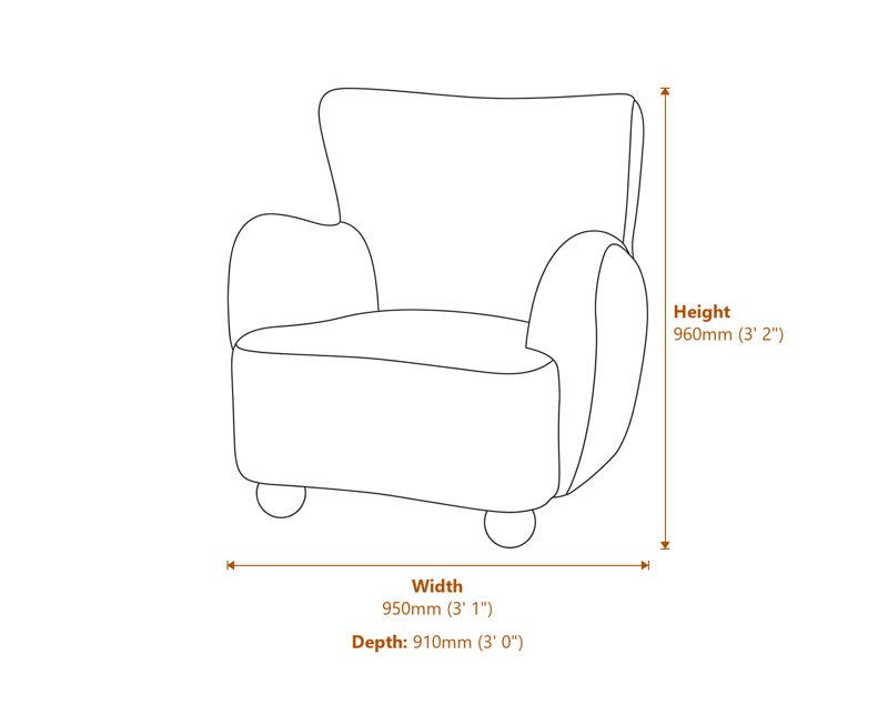 Armchairs Dimensions Diagram