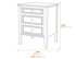 The Serene Collection Three Drawer Bedside Table Dimensions Diagram