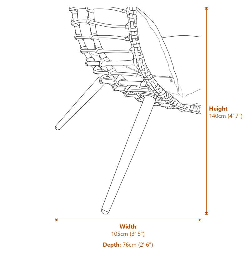 Garden Sofas & Chairs Dimensions Diagram