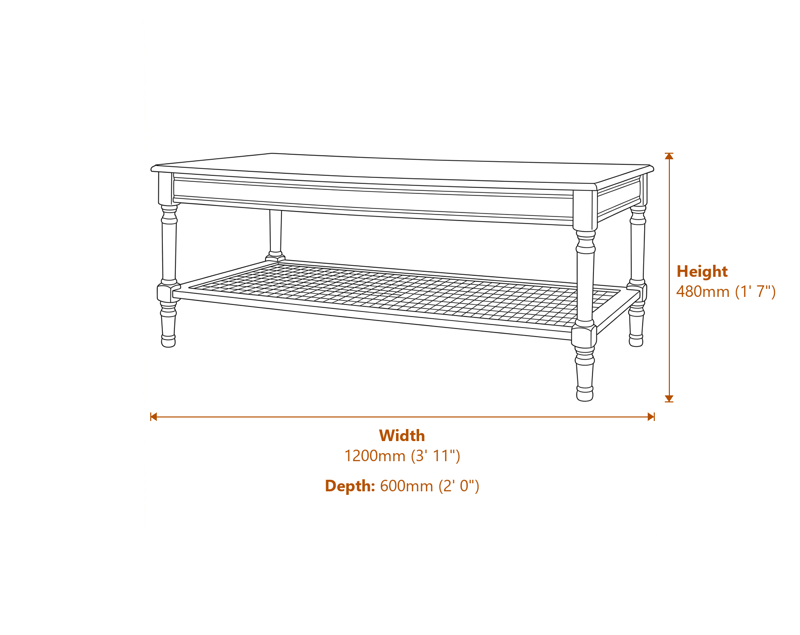Coffee Tables Dimensions Diagram