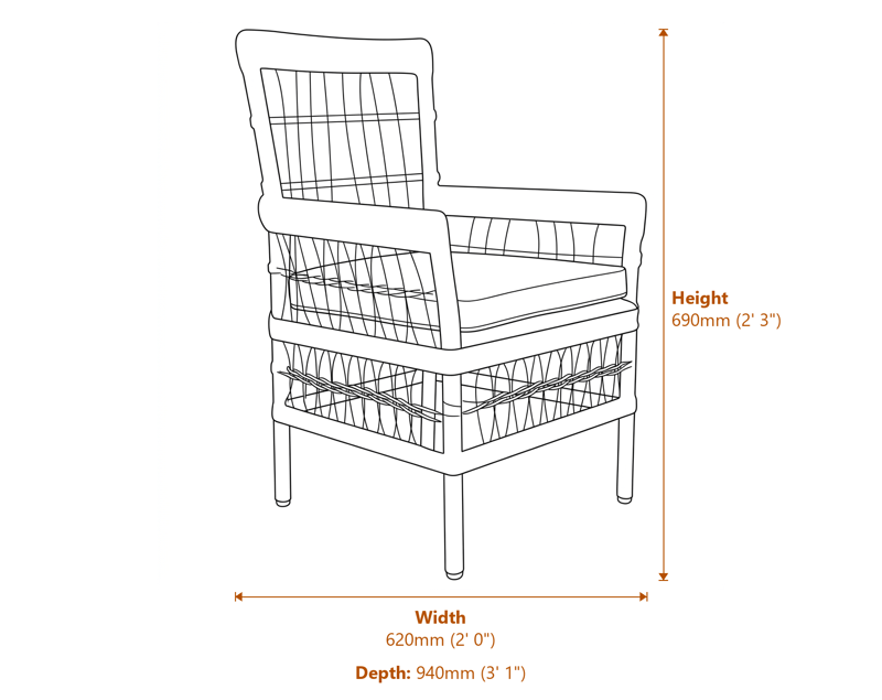 Dining Chairs Dimensions Diagram