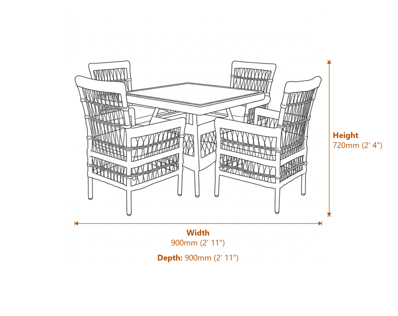 Dining Chairs Dimensions Diagram