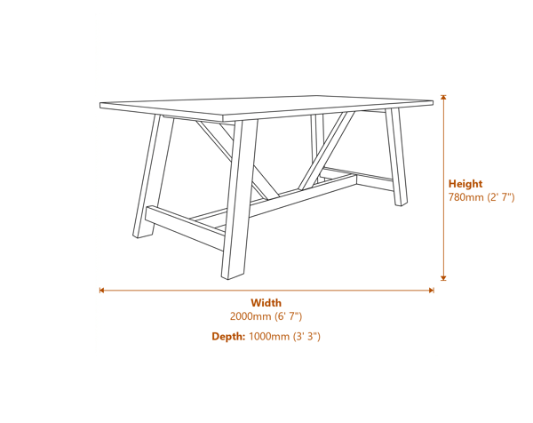 Provence Collection Outdoor Large Dining Table Dimensions Diagram