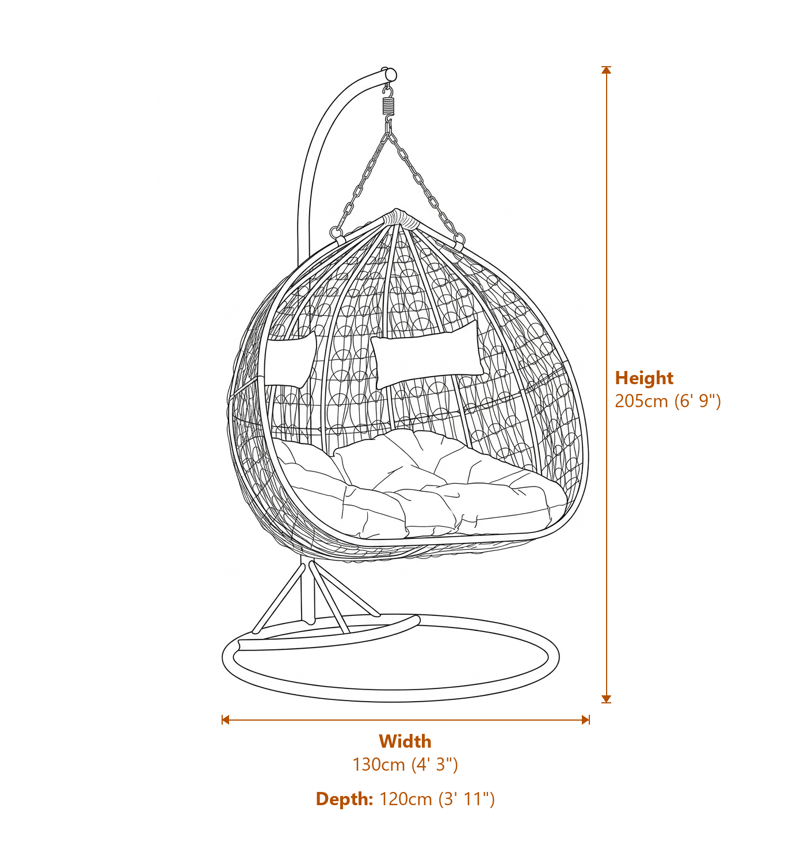 Garden Sofas & Chairs Dimensions Diagram
