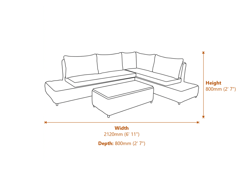 Armchairs Dimensions Diagram