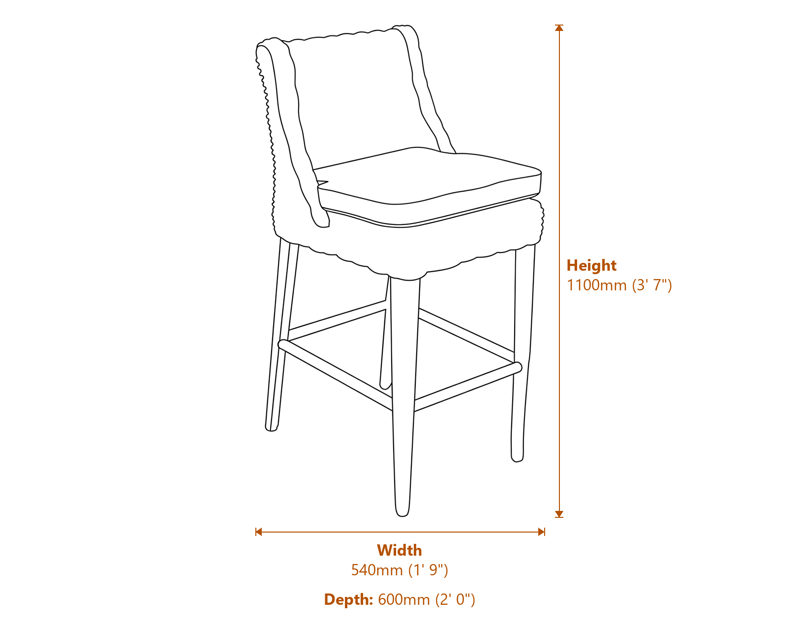 Armchairs Dimensions Diagram