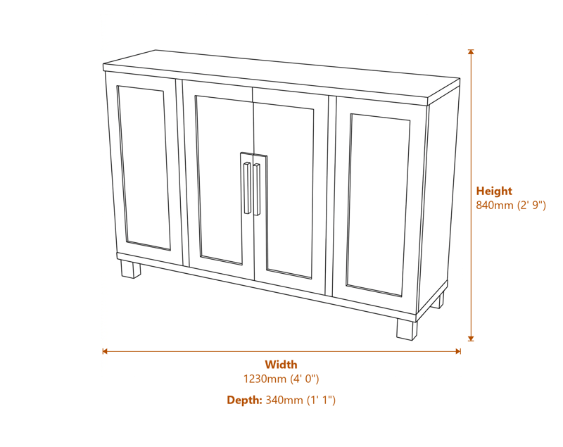 Sideboards Dimensions Diagram