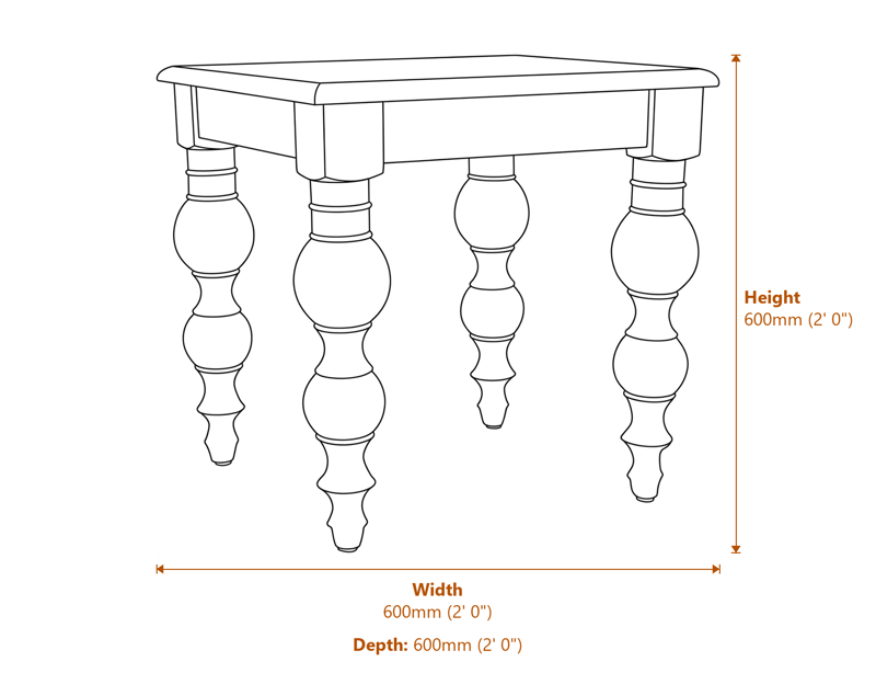 Side & Console Tables Dimensions Diagram